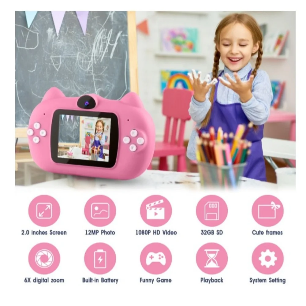 Vatenic Kids Camera Children Digital Cameras 1080P HD
